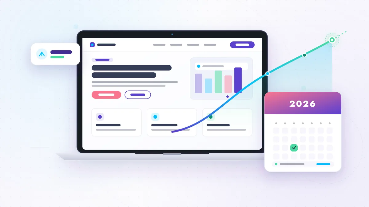 Business website shown on desktop, laptop, tablet and phone: cover for the post on websites in 2026